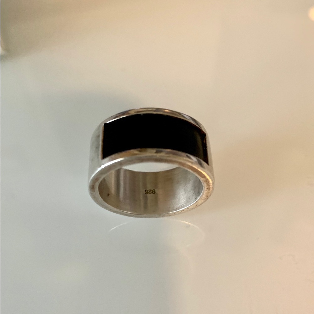 Sterling Silver Ring W/Leather - image 5